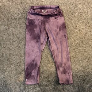 NOBULL Purple Tie-Dye Capri Leggings